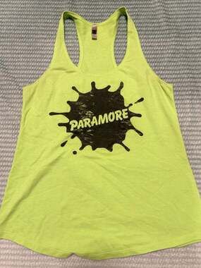 Paramore Nickelodeon Splat Logo Neon Lime Green Racerback Tank Top